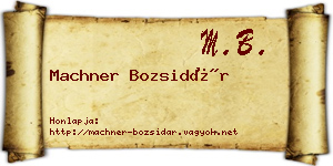 Machner Bozsidár névjegykártya